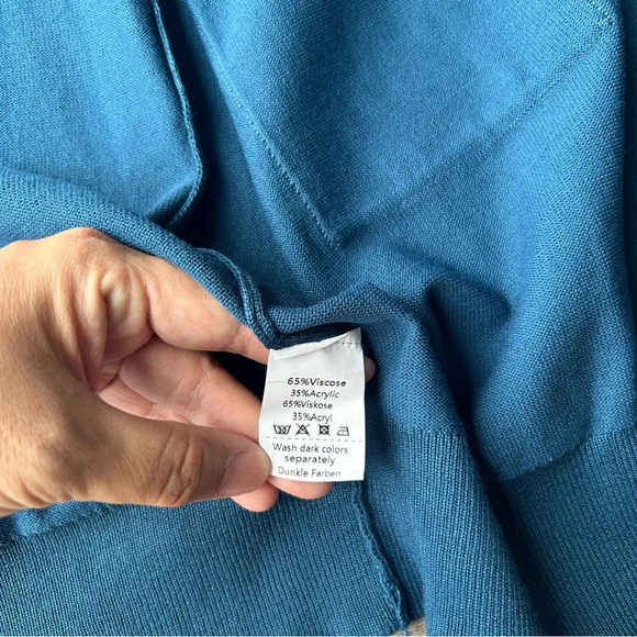 NWT Grace Karin Blue Open Front Long  Length Cardigan - Picture 11 of 15